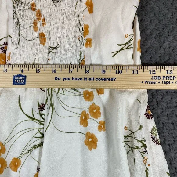 Reformation Womens Floral Nectarine Midi Dress Slit Smocked Coquette Cottagecore - Picture 9 of 9